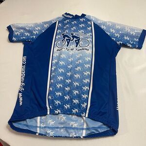 Verge Sport Gear To Go Tandem Blue Cycling Jersey Size Large